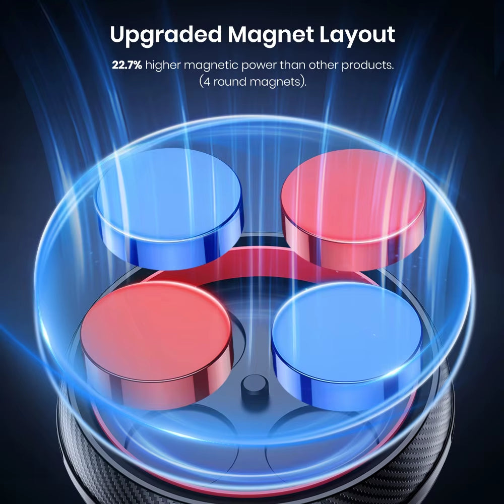 TOPK Magnetic Car Phone Mount - 6 N52 Strong Magnets Air Vent Holder,360°Rotation for Iphone17 & All Mobile Phones