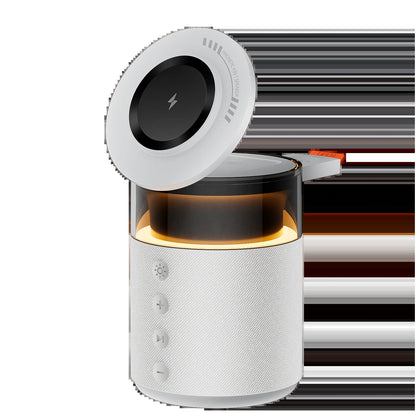 5-In-1 Magnetic Wireless Charging Station with Wireless Speaker Night Light Fast Charger for Iphone Iwatch Airpods with Speaker