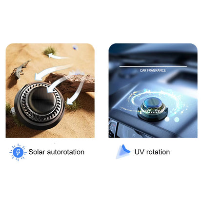 Solar-Powered Car Air Freshener with Rotating Aromatherapy Diffuser and Long-Lasting Essential Oils for Interior Deodorization