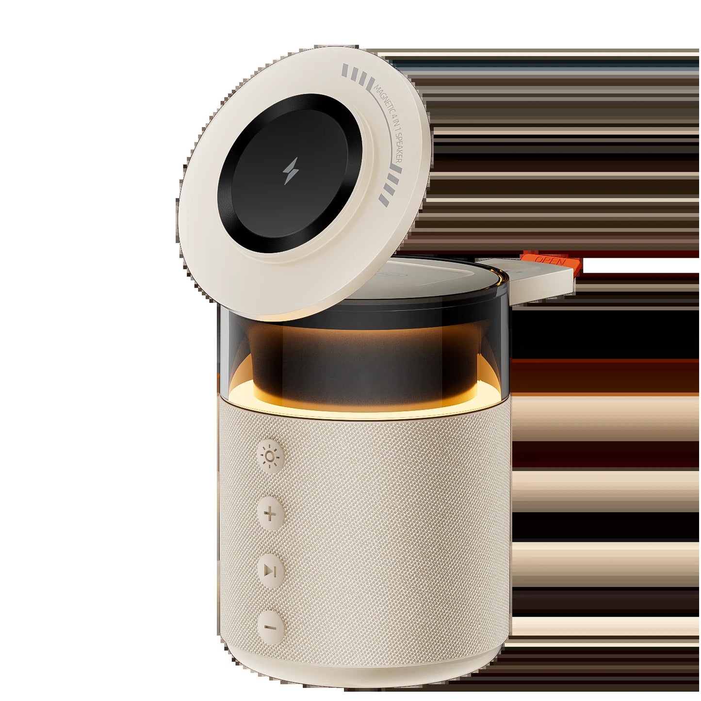 5-In-1 Magnetic Wireless Charging Station with Wireless Speaker Night Light Fast Charger for Iphone Iwatch Airpods with Speaker