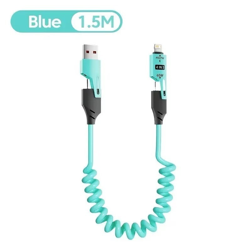 4 in 1 USB-C Charging Cable PD 65W USB a /Type C to Type C for Iphone Samsung