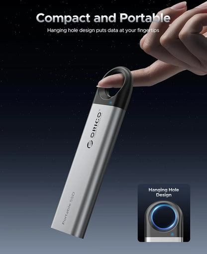 1TB External SSD up to 1050Mb/S 550Mb/S, Hanging Hole Design Portable Solid State Drive, USB C&A 2 in 1 Cable
