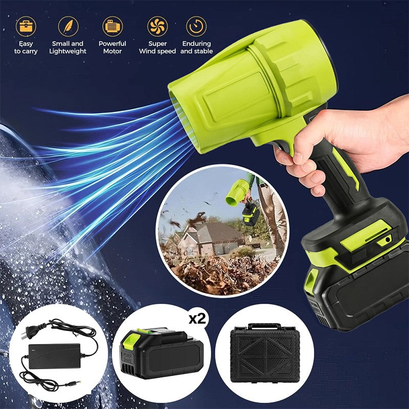 500000 RPM Electric Leaf Blower Cordless Turbo Jet Blower W/ 2 Lithium Battery