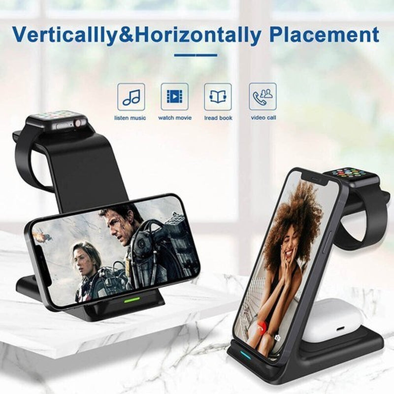 15W Fast Wireless Charging Stand for Samsung, iPhone, and LG Devices