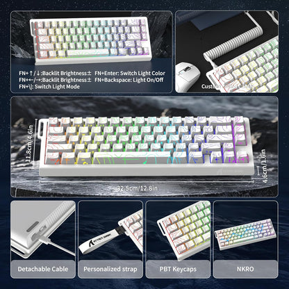 ATTACK SHARK X68 HE Rapid Trigger Mechanical Keyboard Magnetic Switch 60% Wired