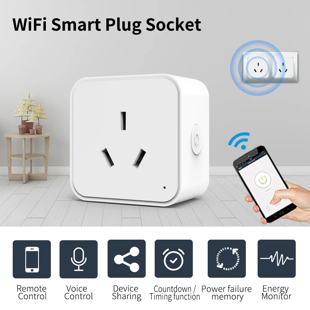 Tuya Smart Socket Power Strips Supplier Wifi Multi-Function Intelligent Outlet AU Plug Wireless Remote Timing Support Aleax