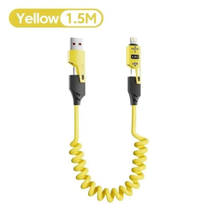 4 in 1 USB-C Charging Cable PD 65W USB a /Type C to Type C for Iphone Samsung
