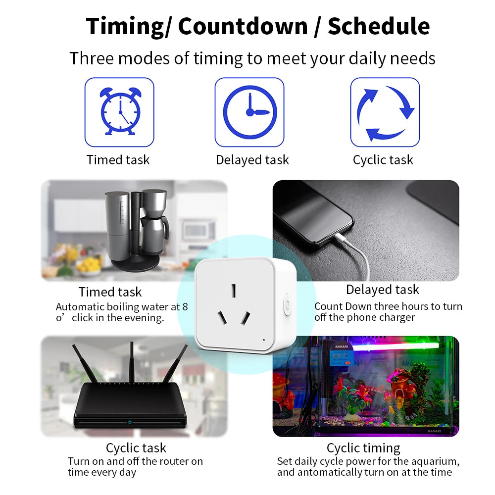 Tuya Smart Socket Power Strips Supplier Wifi Multi-Function Intelligent Outlet AU Plug Wireless Remote Timing Support Aleax