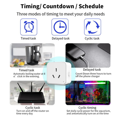 Tuya Smart Socket Power Strips Supplier Wifi Multi-Function Intelligent Outlet AU Plug Wireless Remote Timing Support Aleax