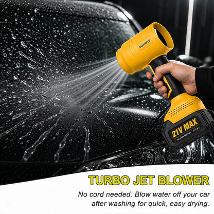SOARFLY Turbo Jet Blower - Multi-Functional Cordless Leaf Blower and Air Duster with High-Efficiency Copper Motor for Optimal Car Drying, Snow Clearing, and Home Enhancement