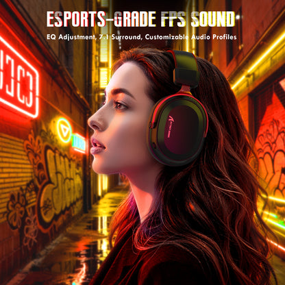 ATTACK SHARK L30Pro Wireless Gaming Headset, Detachable Microphone 7.1 Surround
