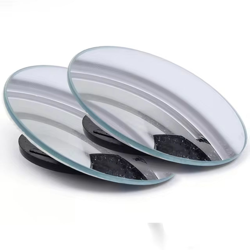 2-Piece 360-Degree Adjustable Blind Spot Mirrors - Round Frame Wide Angle Convex Rearview Mirrors for Enhanced Car Reversing Safety
