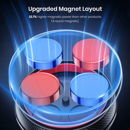 TOPK Magnetic Car Phone Mount - 6 N52 Strong Magnets Air Vent Holder,360°Rotation for Iphone17 & All Mobile Phones