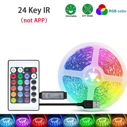 RGB Led Strip Lights 1M-40M Led Room Light with APP Control Flexible Ribbon Luces Led Tape for Room Bedroom Decoration