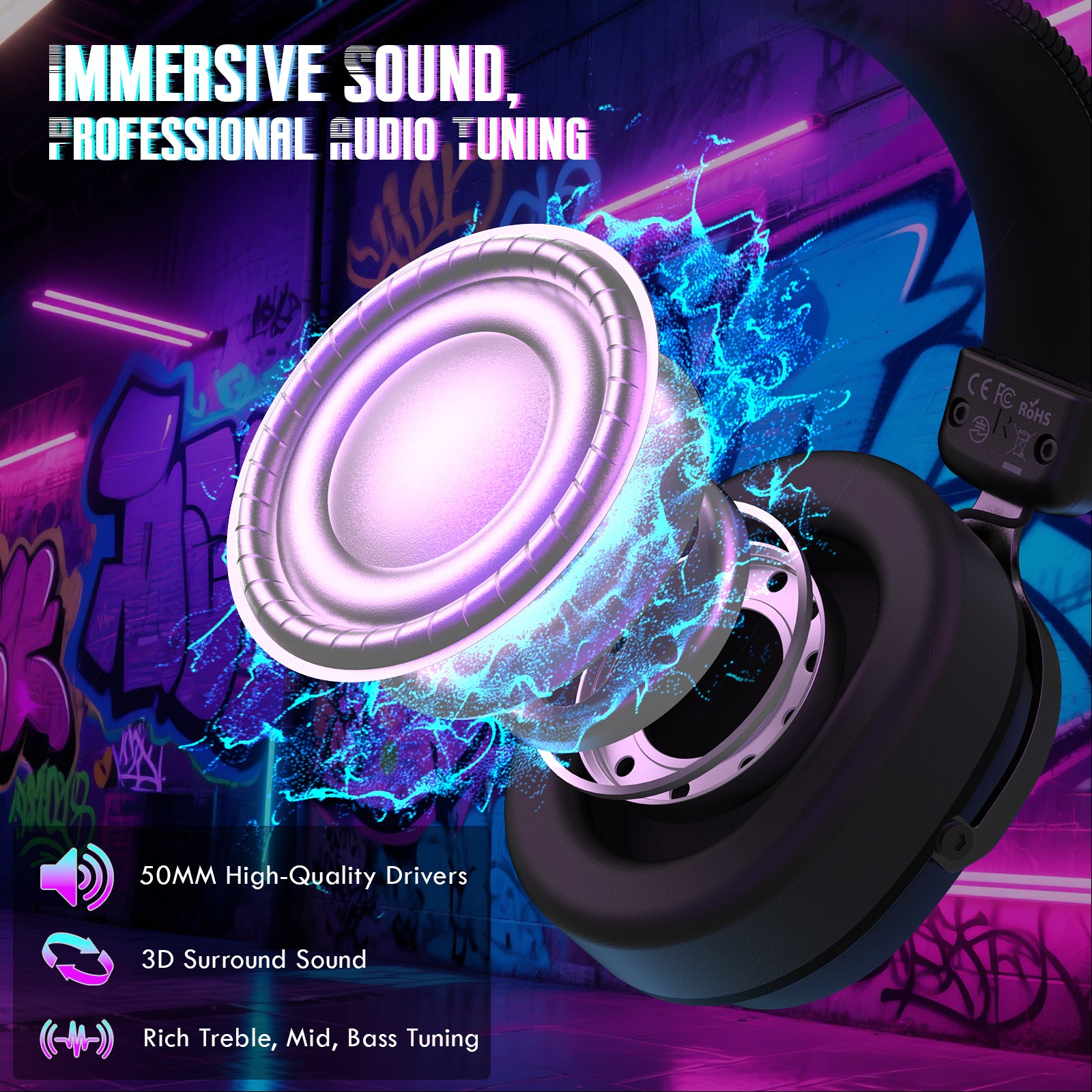 ATTACK SHARK L30Pro Wireless Gaming Headset, Detachable Microphone 7.1 Surround