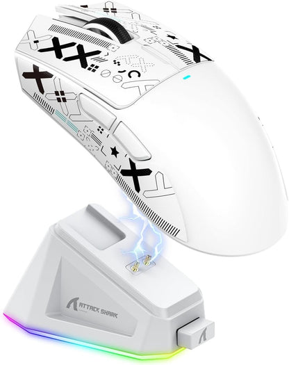 ATTACK SHARK X11 Tri-Mode Wireless Gaming Mouse with RGB Charging Dock, 22000DPI
