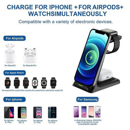 15W Fast Wireless Charging Stand for Samsung, iPhone, and LG Devices