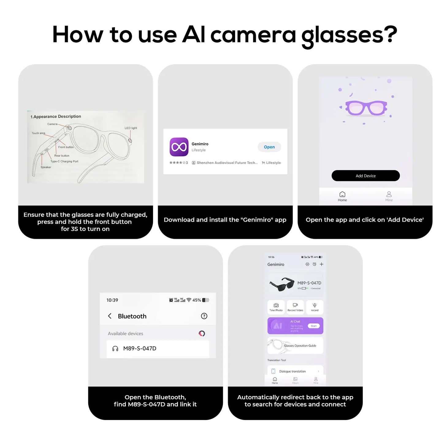 800W HD Smart Sport Glasses with AI Capabilities, Photo/Video Recording, Remote Shutter Control, Voice Assistant, Object Recognition, Bluetooth Connectivity for Music and Calls, Multilingual Translation, Lightweight Design, Meta Glasses