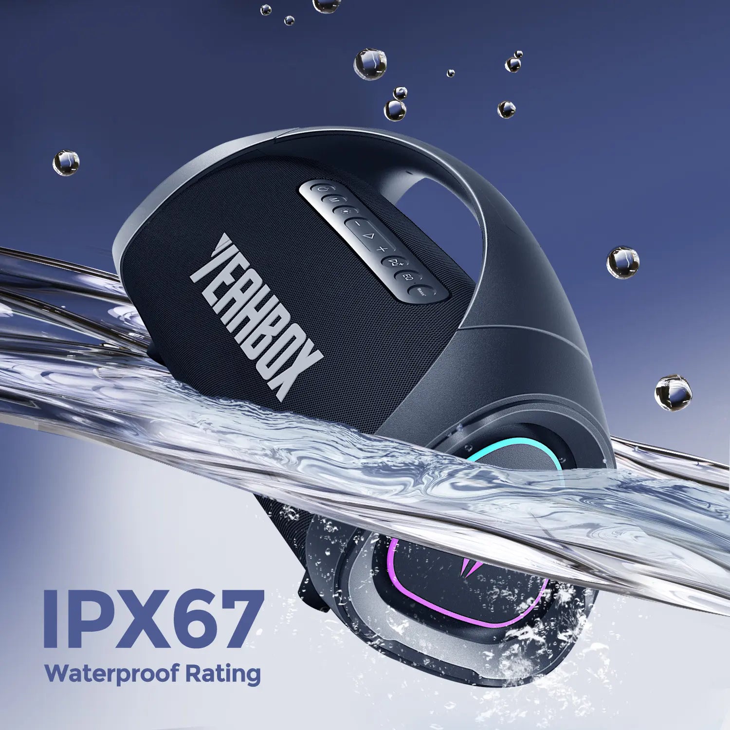 YEAHBOX Sonic Boom Max Portable Bluetooth Sound System - 200W RMS/300W Peak Stereo Speaker with Trifonic Pro True 3-Way Hi-Fi, Pulsebass X Oval Woofer, 5 Drivers, Bluetooth 5.3, EQ, USB Type-C Fast Charging, Water Resistant, and Battery-Powered for Outdoor Use.