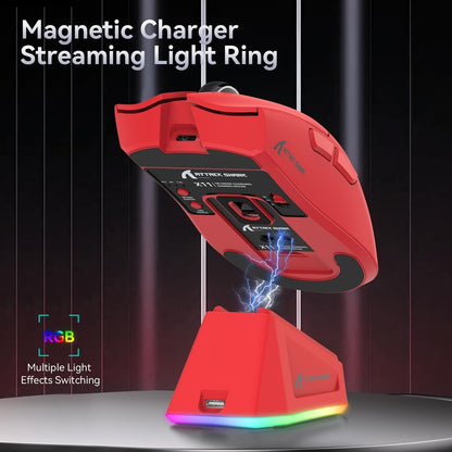 ATTACK SHARK X11 Tri-Mode Wireless Gaming Mouse with RGB Charging Dock, 22000DPI