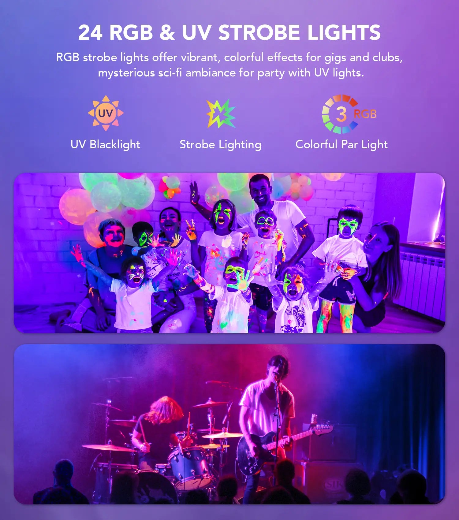 Professional 6-in-1 DMX and Sound-Activated Laser Light Show System with Disco Ball, RGBW, and UV Strobe Lights for Indoor Events, Raves, Clubs, and DJ Performances