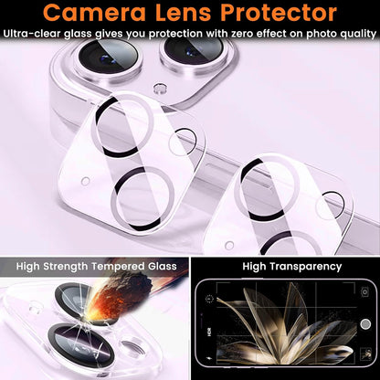 3+3 Pack Privacy Screen Protector for Iphone 14 plus 6.7-Inch with 3 Pack Camera Lens Protector, anti Spy Tempered Glass Film 9H Hardness Bubble Free Case Friendly