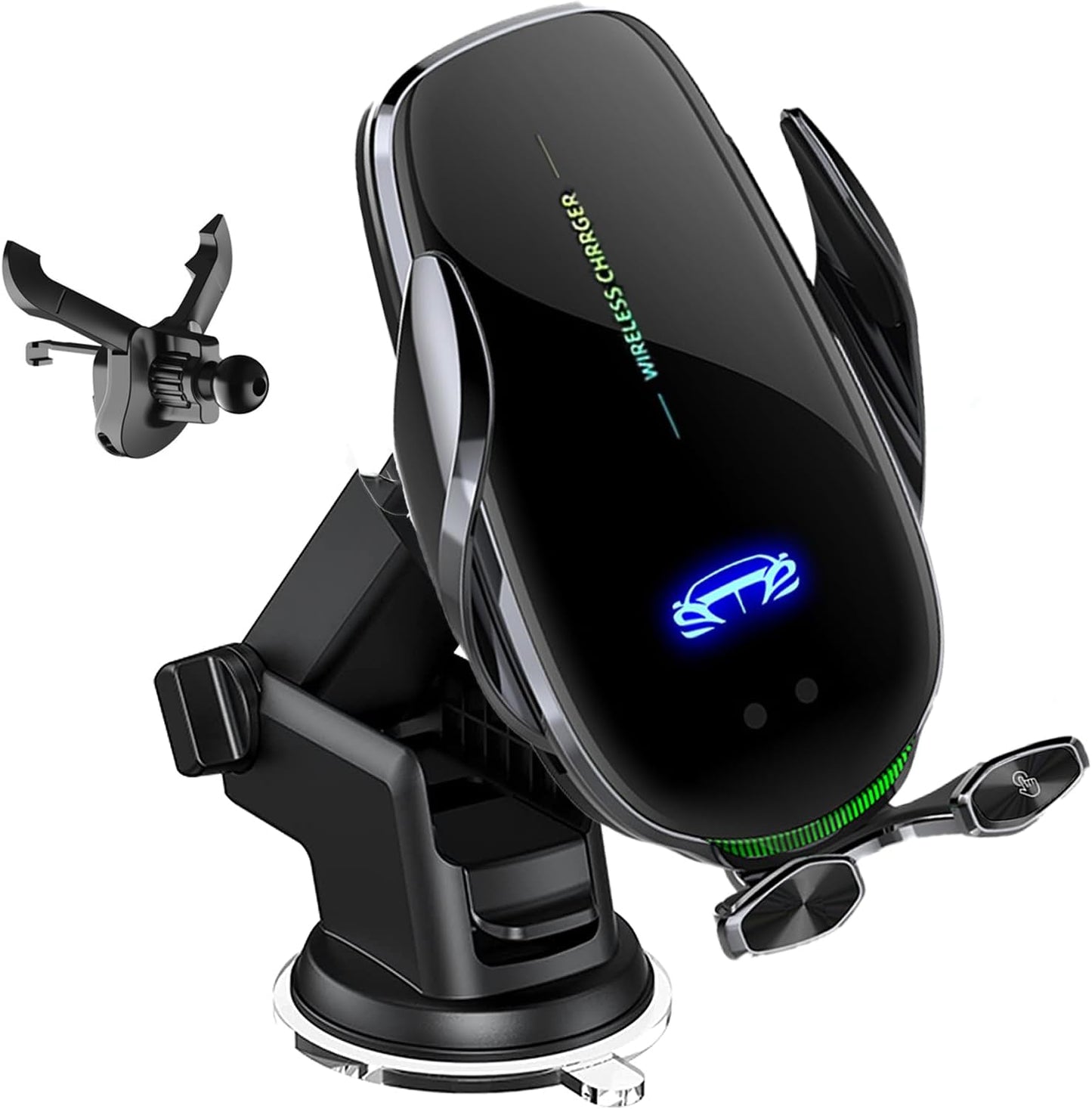 Experience the Ultimate Convenience with Our 15W Fast Wireless Phone Charger & Holder - Perfect for Car, Office, and Kitchen!