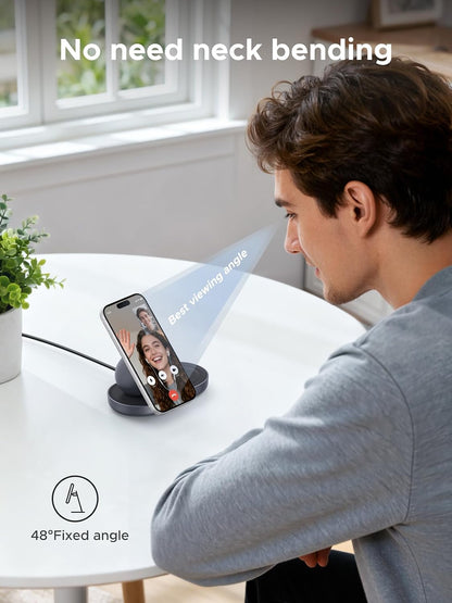 Experience Effortless Charging with the Qi2 15W 2-In-1 MagSafe Wireless Charger for iPhone and AirPods - Compact Magnetic Charging Stand