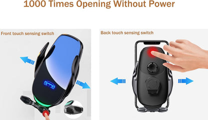 Experience the Ultimate Convenience with Our 15W Fast Wireless Phone Charger & Holder - Perfect for Car, Office, and Kitchen!