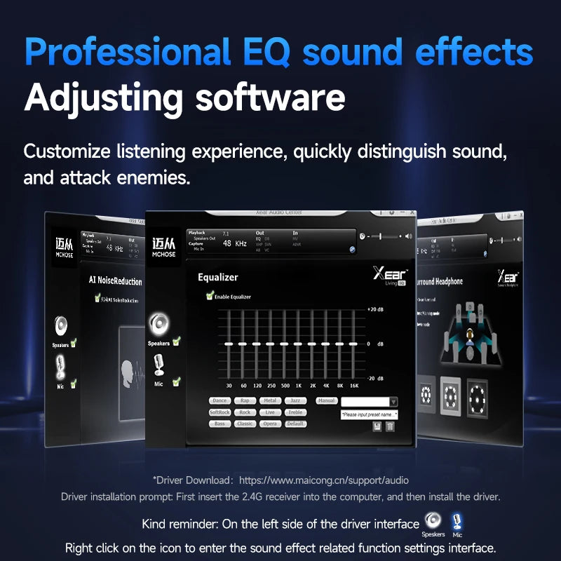 V9 Pro Headset with Microphone Three Mode Bluetooth Wireless Computer PC Gamer Headphones Accessories V9 Pro