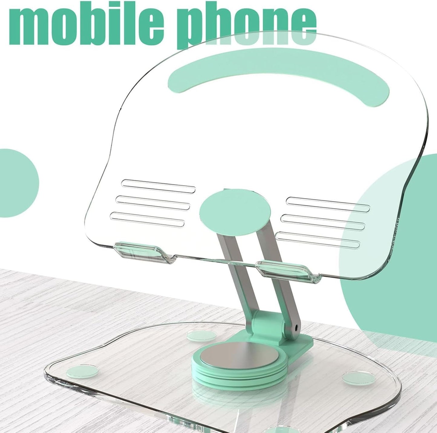 Tablet Stand Holder - Foldable Transparent Acrylic Tablet Stand for Desk | Fashionable and Multipurpose Desktop Tablet Stand for Tablets and Mobile Phones