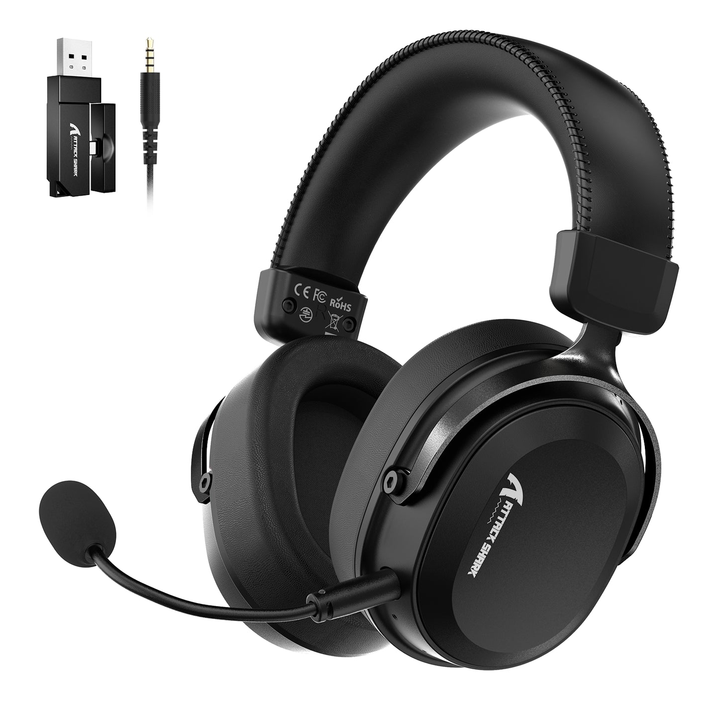ATTACK SHARK L30Pro Wireless Gaming Headset, Detachable Microphone 7.1 Surround