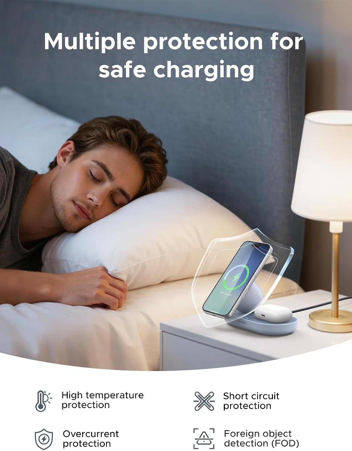 Qi2 Certitied 15W Magsafe Charger, 2-In-1 Wireless Chargerer,Blue | Magnetic Charging Station Compatible with Iphone 17/16/15/14/13/12, Airpods 4/3/2/Pro 3/2(No AC Adapter)