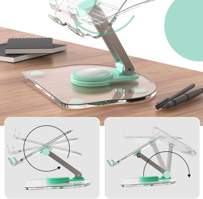 Tablet Stand Holder - Foldable Transparent Acrylic Tablet Stand for Desk | Fashionable and Multipurpose Desktop Tablet Stand for Tablets and Mobile Phones