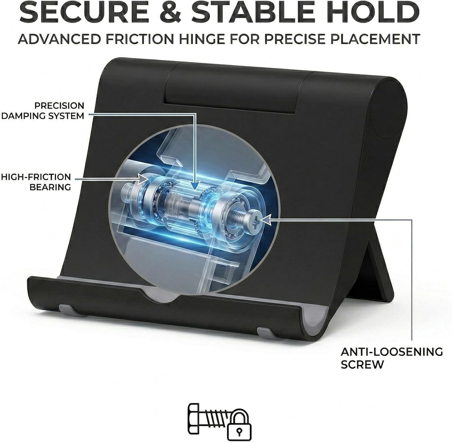 Adjustable Portable Tablet Stand Holder - Perfect for Your Office and Travel Needs (Black)