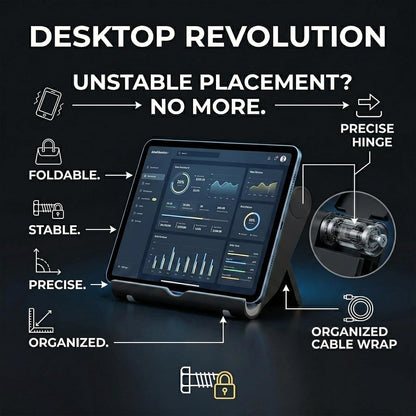 Adjustable Portable Tablet Stand Holder - Perfect for Your Office and Travel Needs (Black)