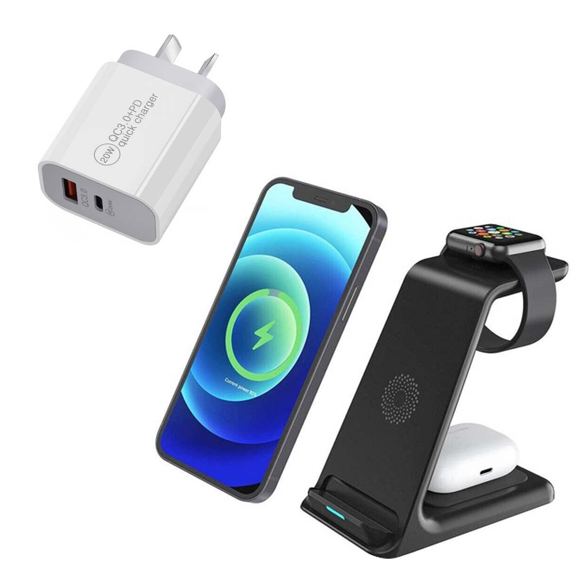 15W Fast Wireless Charging Stand for Samsung, iPhone, and LG Devices