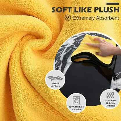 Professional Microfiber Car Cleaning Towels - Available in 1, 2, or 6 Pack for Effective Car Washing and Detailing