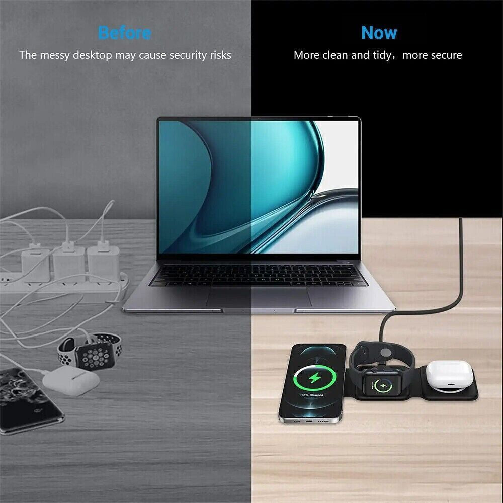 15W Fast Wireless Charging Stand for Samsung, iPhone, and LG Devices
