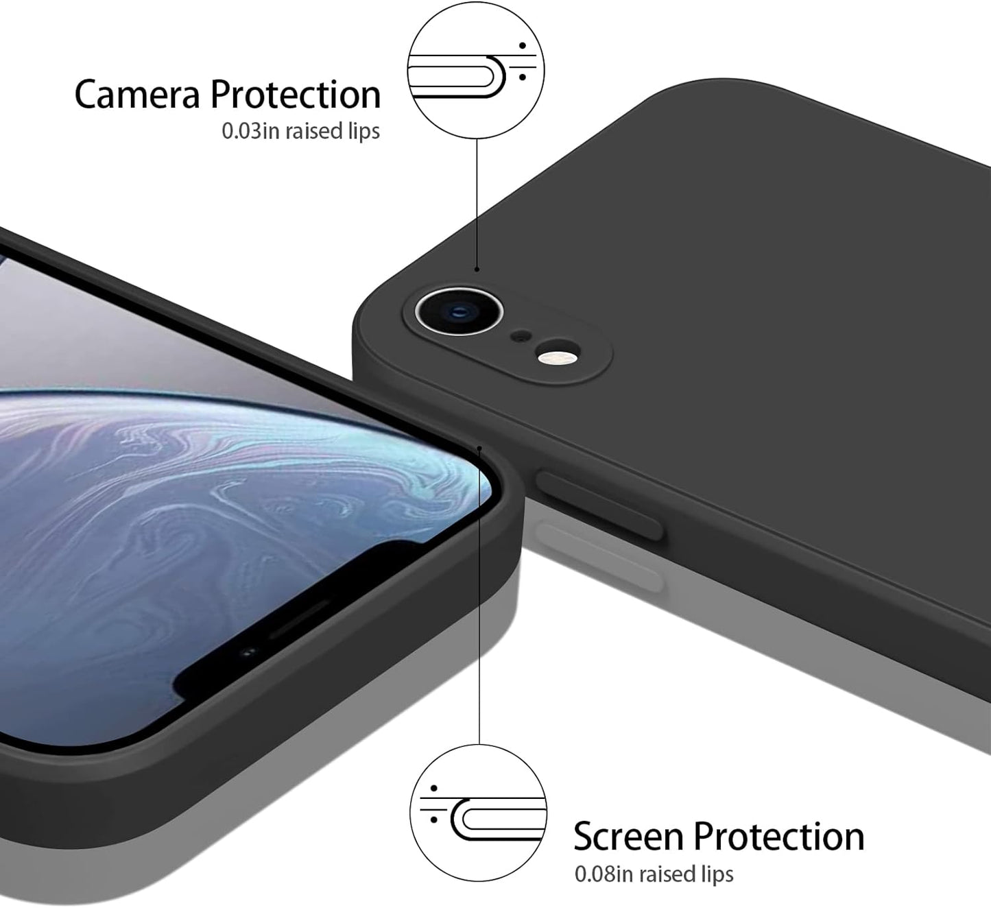 Silicone Case for Iphone XR Case, Premium Soft Liquid Silicone Rubber Full-Body Protective Shockproof Back Case Cover for Iphone XR 6.1 Inch
