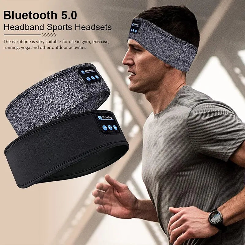 Bluetooth Wireless Sports Earphones and Sleep Mask Headband for Music Listening