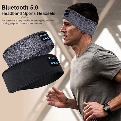 Bluetooth Wireless Sports Earphones and Sleep Mask Headband for Music Listening