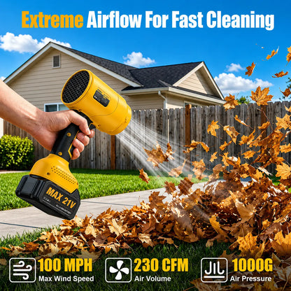 SOARFLY Turbo Jet Blower - Multi-Functional Cordless Leaf Blower and Air Duster with High-Efficiency Copper Motor for Optimal Car Drying, Snow Clearing, and Home Enhancement