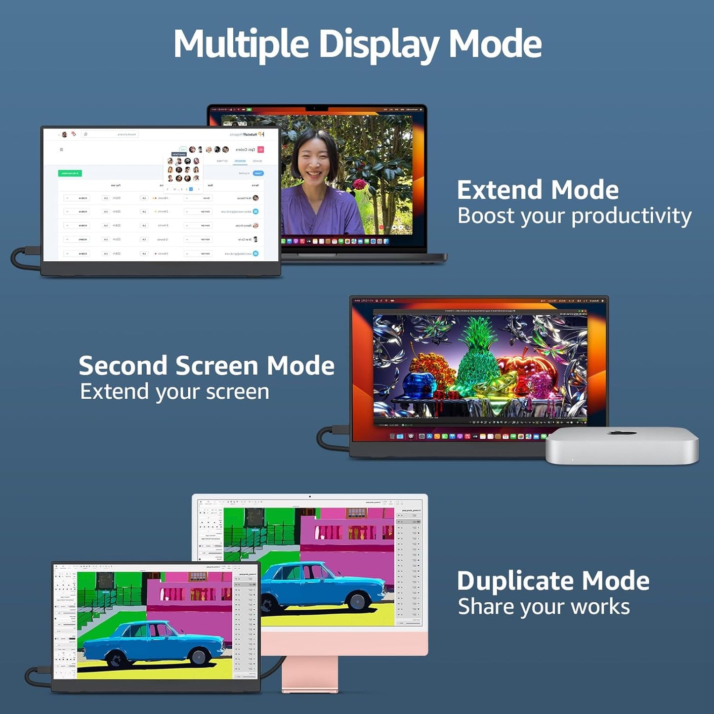 Portable Monitor 15.6 Inch 1080P FHD 60Hz 85% Srgb Travel Monitor with Speaker HDMI USB-C Second Screen for Laptop Macbook Surface PC Xbox PS4/5, VESA Mountable, with Cover Stand