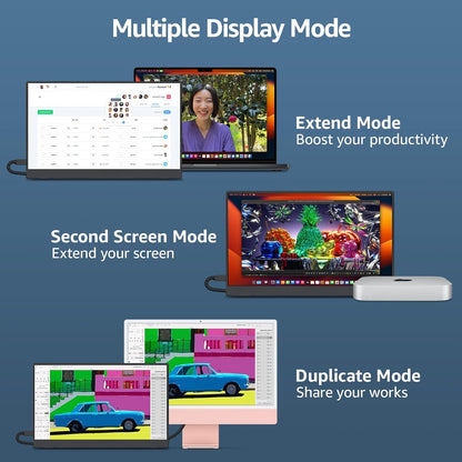 Portable Monitor 15.6 Inch 1080P FHD 60Hz 85% Srgb Travel Monitor with Speaker HDMI USB-C Second Screen for Laptop Macbook Surface PC Xbox PS4/5, VESA Mountable, with Cover Stand