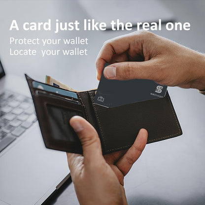 SEINXON RFID Blocking Wallet Finder with IP68 Waterproof Item Tracker and Rechargeable Clip, Compatible with Apple Find My App (iOS Only), Grey