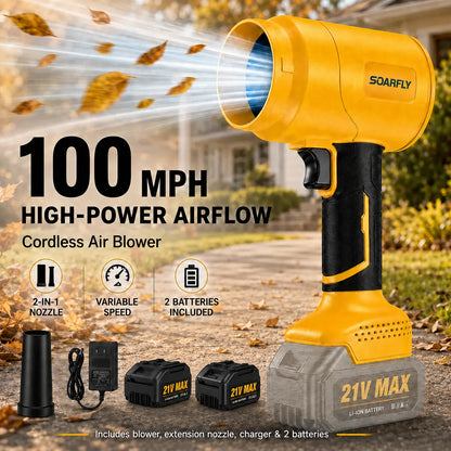 SOARFLY Turbo Jet Blower - Multi-Functional Cordless Leaf Blower and Air Duster with High-Efficiency Copper Motor for Optimal Car Drying, Snow Clearing, and Home Enhancement