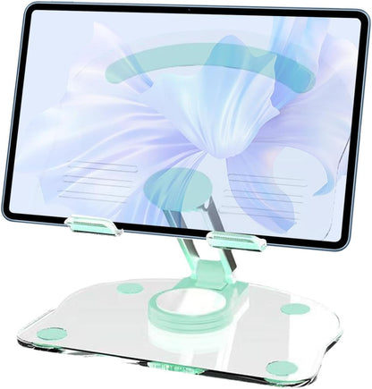 Tablet Stand Holder - Foldable Transparent Acrylic Tablet Stand for Desk | Fashionable and Multipurpose Desktop Tablet Stand for Tablets and Mobile Phones