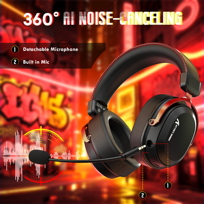 ATTACK SHARK L30Pro Wireless Gaming Headset, Detachable Microphone 7.1 Surround