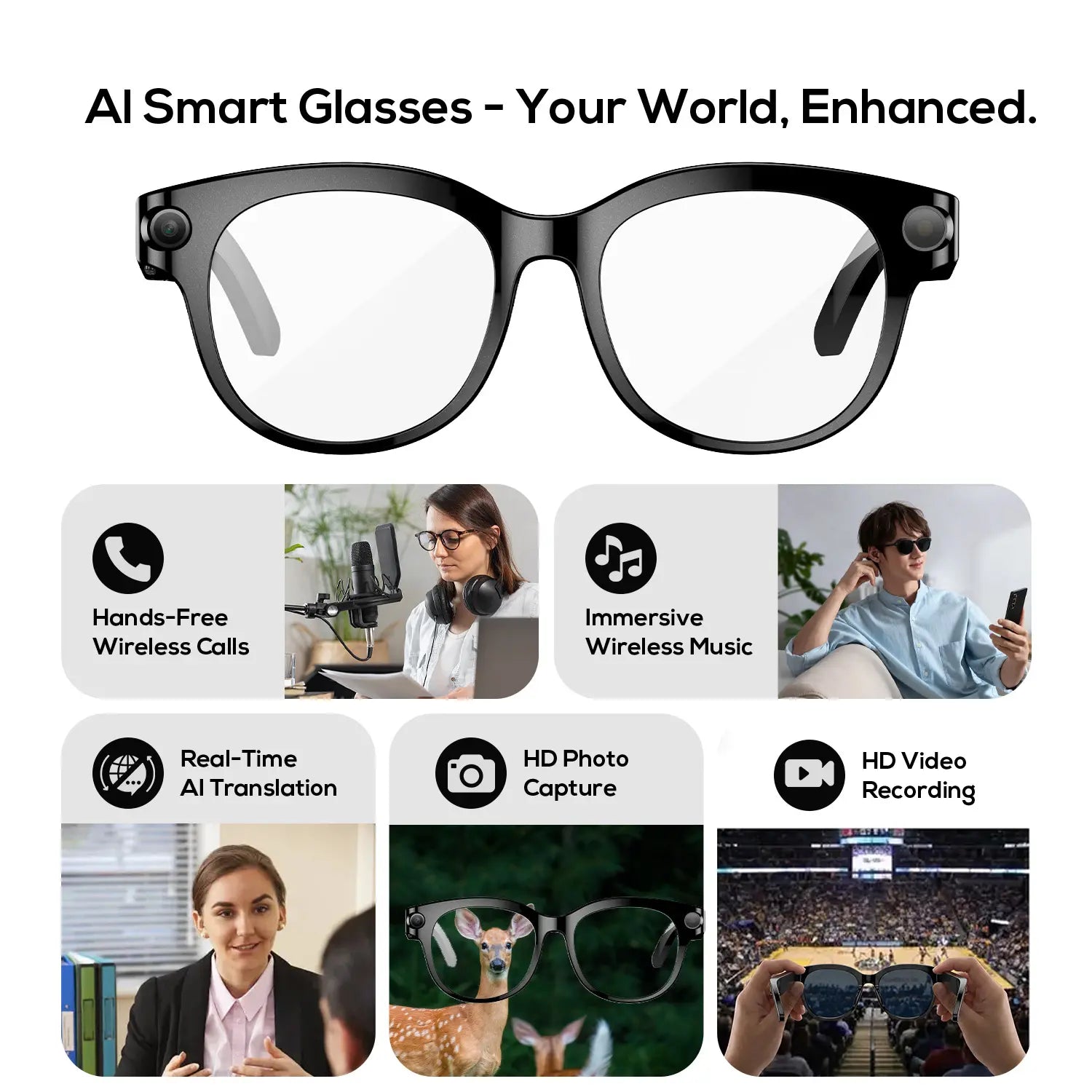 800W HD Smart Sport Glasses with AI Capabilities, Photo/Video Recording, Remote Shutter Control, Voice Assistant, Object Recognition, Bluetooth Connectivity for Music and Calls, Multilingual Translation, Lightweight Design, Meta Glasses